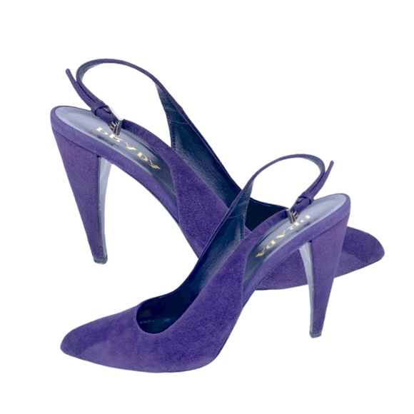 PRADA dark purple pointed pumps 6.5/7 - Picture 1 of 4